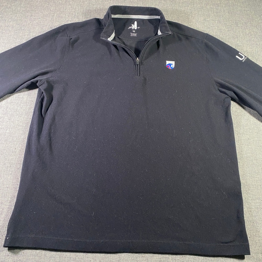 Johnnie-O United National Life Pullover Medium Mens Black 1/4 Zip Long Sleeve
